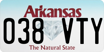 AR license plate 038VTY
