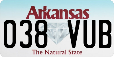 AR license plate 038VUB
