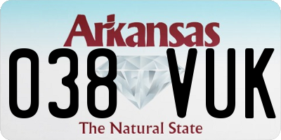 AR license plate 038VUK