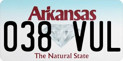 AR license plate 038VUL