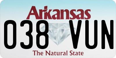 AR license plate 038VUN