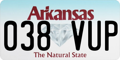 AR license plate 038VUP