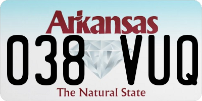 AR license plate 038VUQ