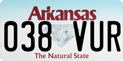 AR license plate 038VUR
