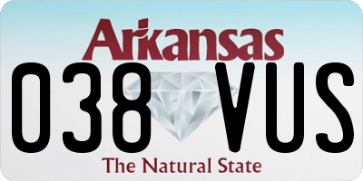 AR license plate 038VUS