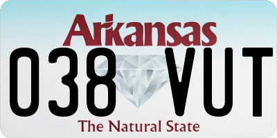 AR license plate 038VUT