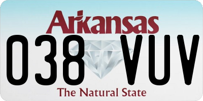 AR license plate 038VUV