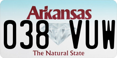 AR license plate 038VUW