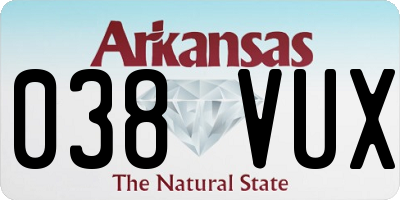 AR license plate 038VUX