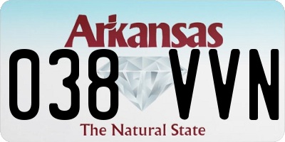 AR license plate 038VVN