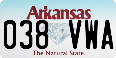 AR license plate 038VWA