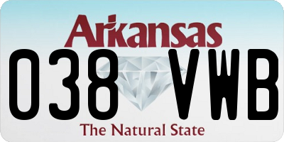 AR license plate 038VWB