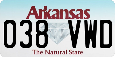 AR license plate 038VWD