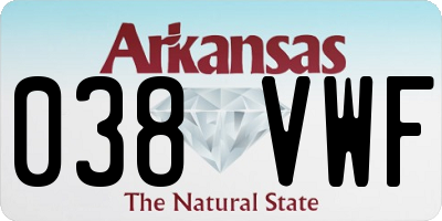 AR license plate 038VWF
