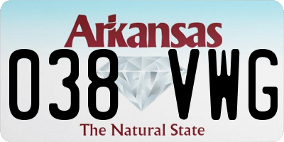 AR license plate 038VWG