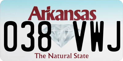 AR license plate 038VWJ