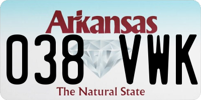 AR license plate 038VWK