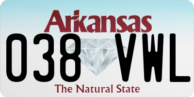 AR license plate 038VWL