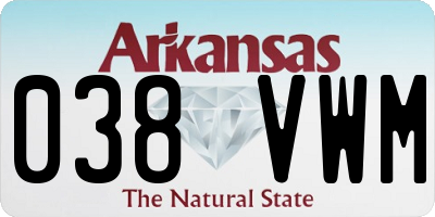 AR license plate 038VWM