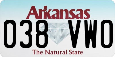 AR license plate 038VWO