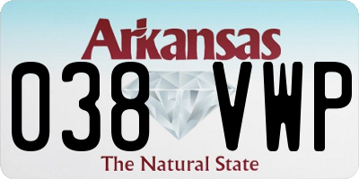 AR license plate 038VWP