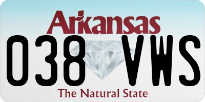 AR license plate 038VWS