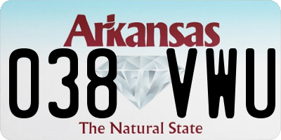 AR license plate 038VWU