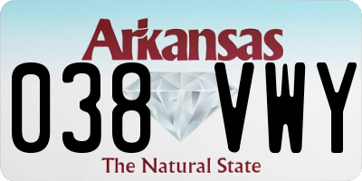 AR license plate 038VWY