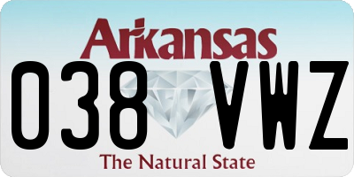 AR license plate 038VWZ