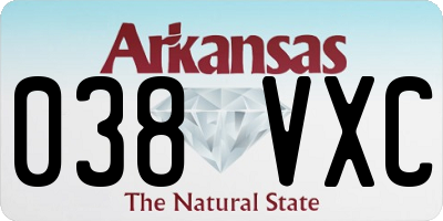 AR license plate 038VXC
