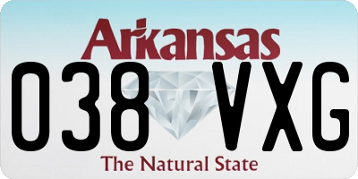 AR license plate 038VXG