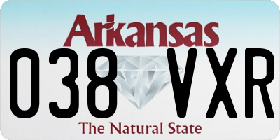 AR license plate 038VXR