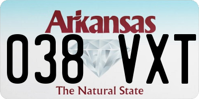 AR license plate 038VXT