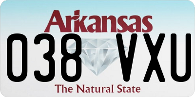 AR license plate 038VXU
