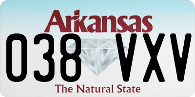 AR license plate 038VXV