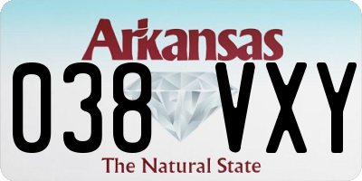 AR license plate 038VXY