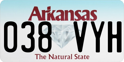 AR license plate 038VYH