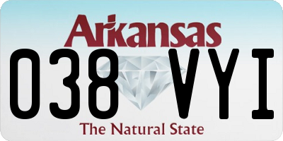 AR license plate 038VYI
