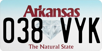 AR license plate 038VYK