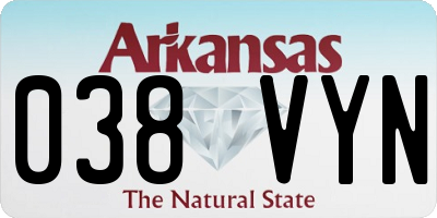 AR license plate 038VYN