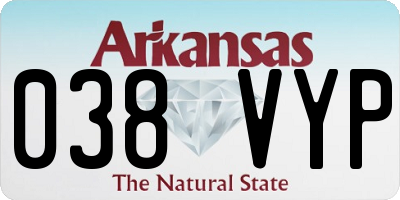 AR license plate 038VYP