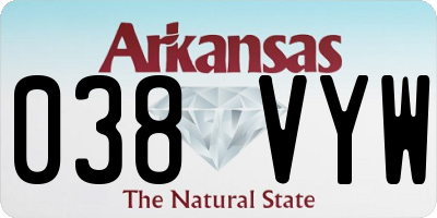 AR license plate 038VYW
