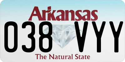 AR license plate 038VYY