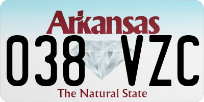 AR license plate 038VZC