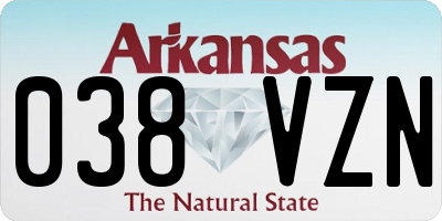 AR license plate 038VZN