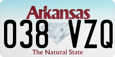 AR license plate 038VZQ