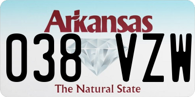 AR license plate 038VZW