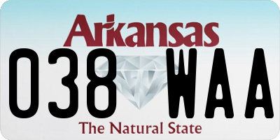 AR license plate 038WAA