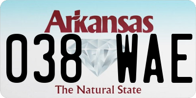 AR license plate 038WAE