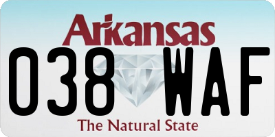 AR license plate 038WAF